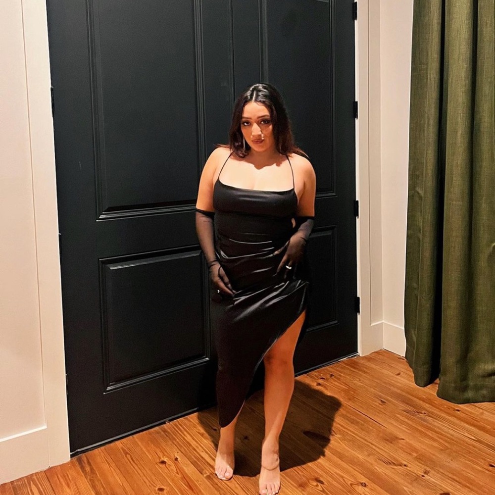 Black Slit Dress.